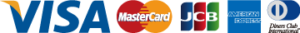 VISA、Mastercard、JCB,American Express,Diners Club